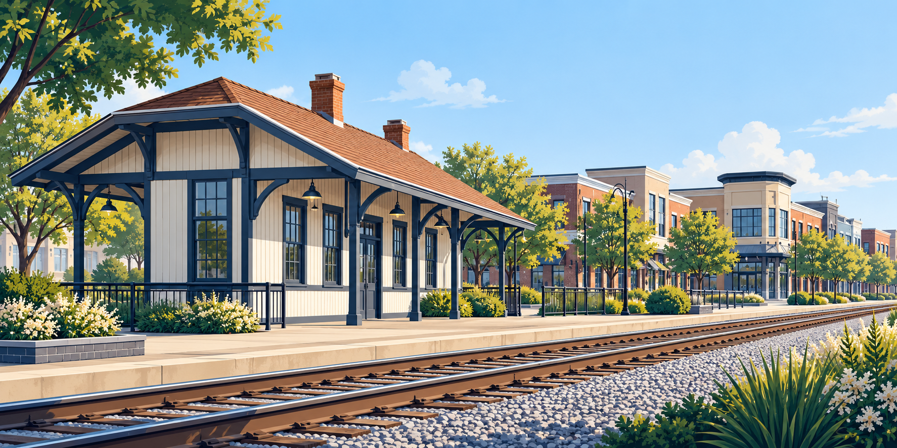 Illustrated Allen, Texas city scene