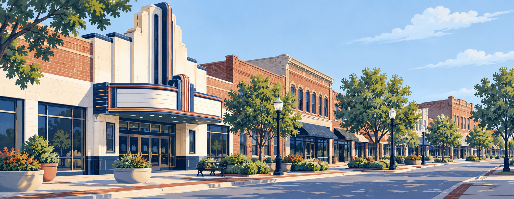 Illustrated Haltom City, Texas city scene